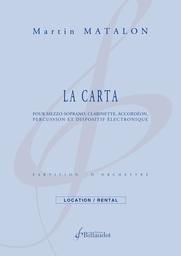 La carta pour ensemble instrumental et dispositif électronique Visual
